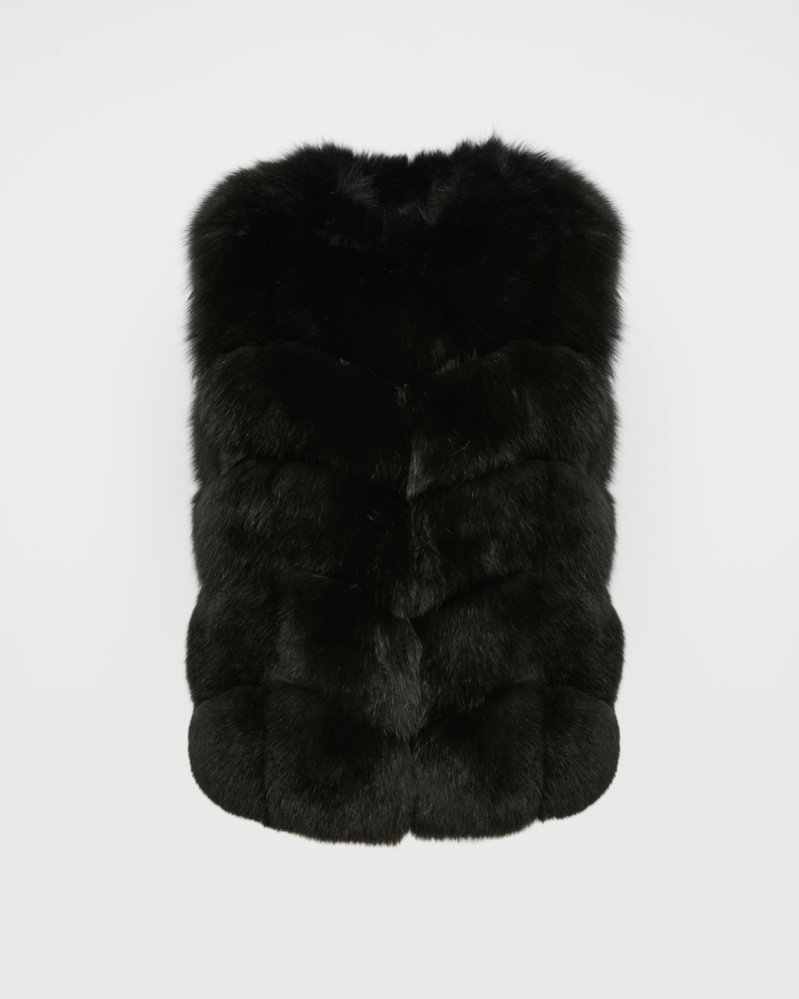 SLEEVELESS BURGUNDY FOX GILET -Yves Salomon