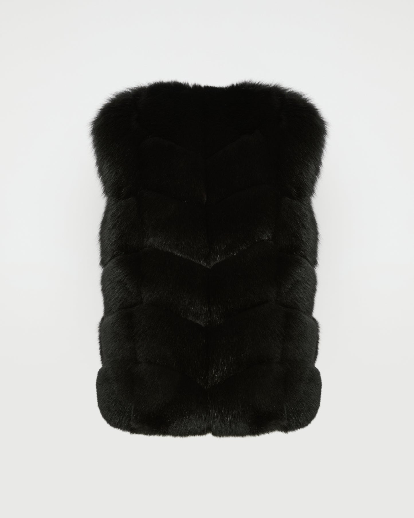 SLEEVELESS BURGUNDY FOX GILET -Yves Salomon