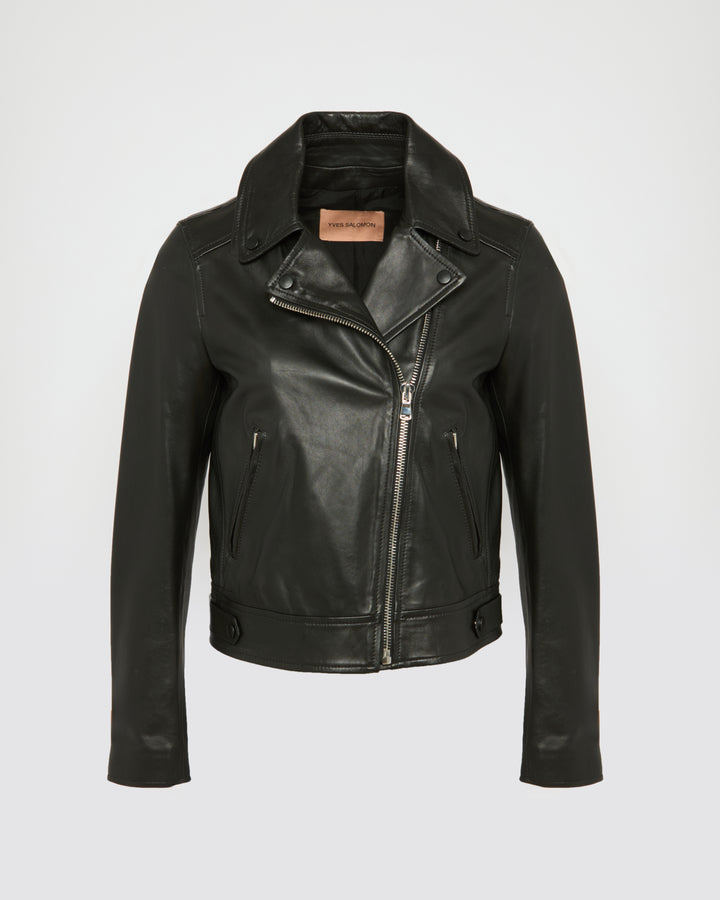 Balck Friday 2025 - Yves Salomon - Lamb leather biker jacket