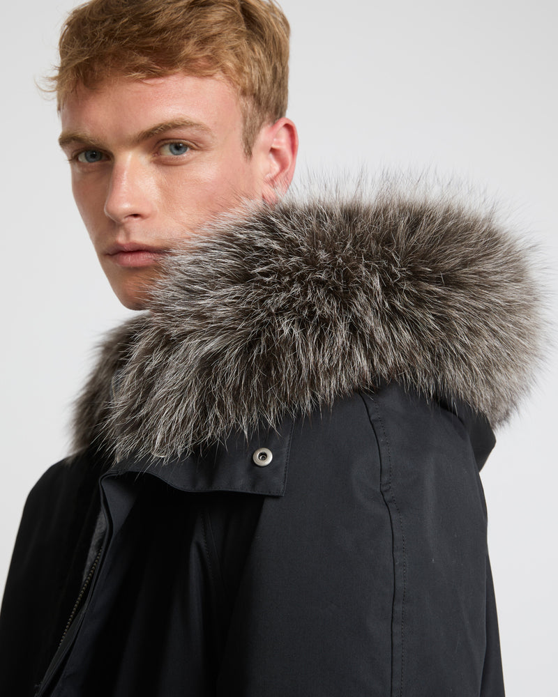 Iconic Cotton Blend And Fur Parka - black - Yves Salomon