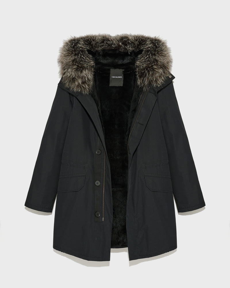 Iconic Cotton Blend And Fur Parka - black - Yves Salomon