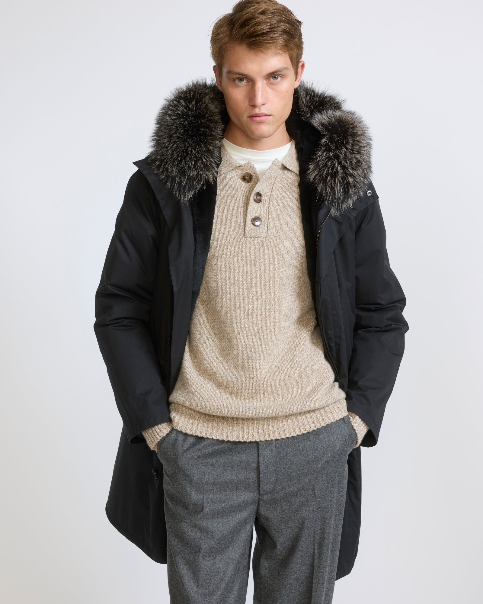 Iconic parka in technical cotton with fox and rabbit fur - Yves Salomon - New Fall/Winter Collection