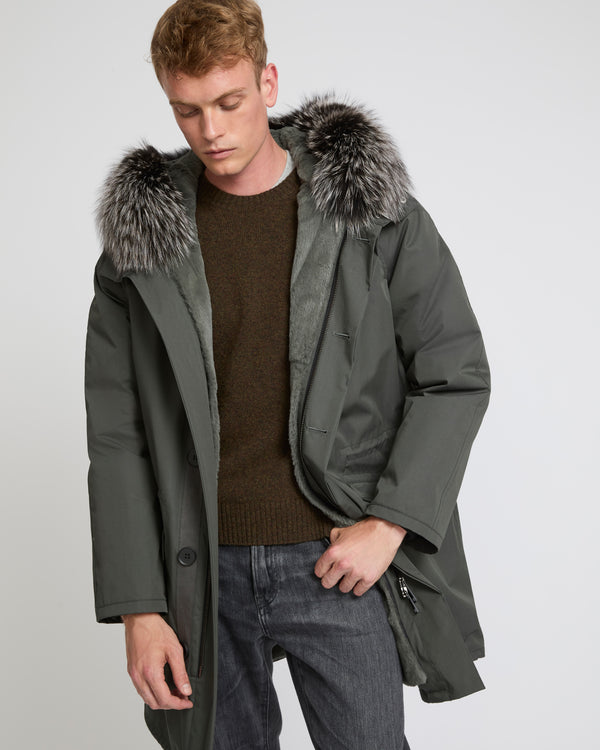 Iconic Cotton Blend And Fur Parka - brown - Yves Salomon