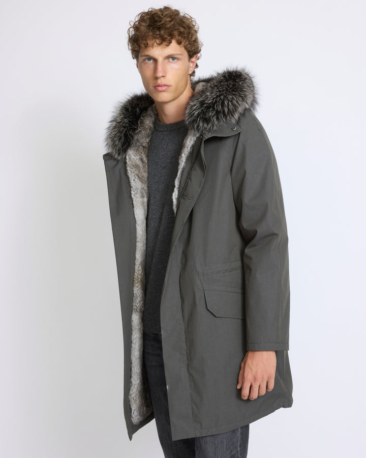Iconic parka in technical cotton with fox and rabbit fur - Yves Salomon - New Fall/Winter Collection