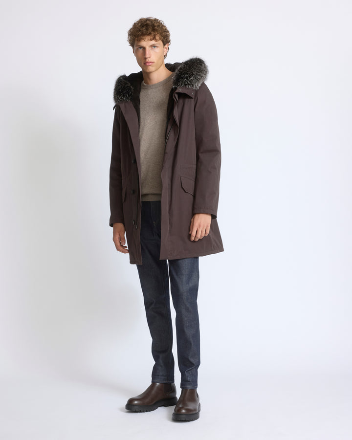 Iconic parka in technical cotton with fox and rabbit fur - Yves Salomon - New Fall/Winter Collection