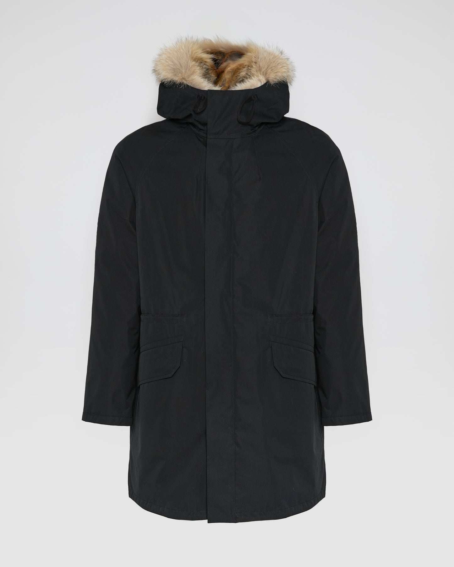 Long Iconic parka in technical cotton with coyote and rabbit fur - Yves Salomon