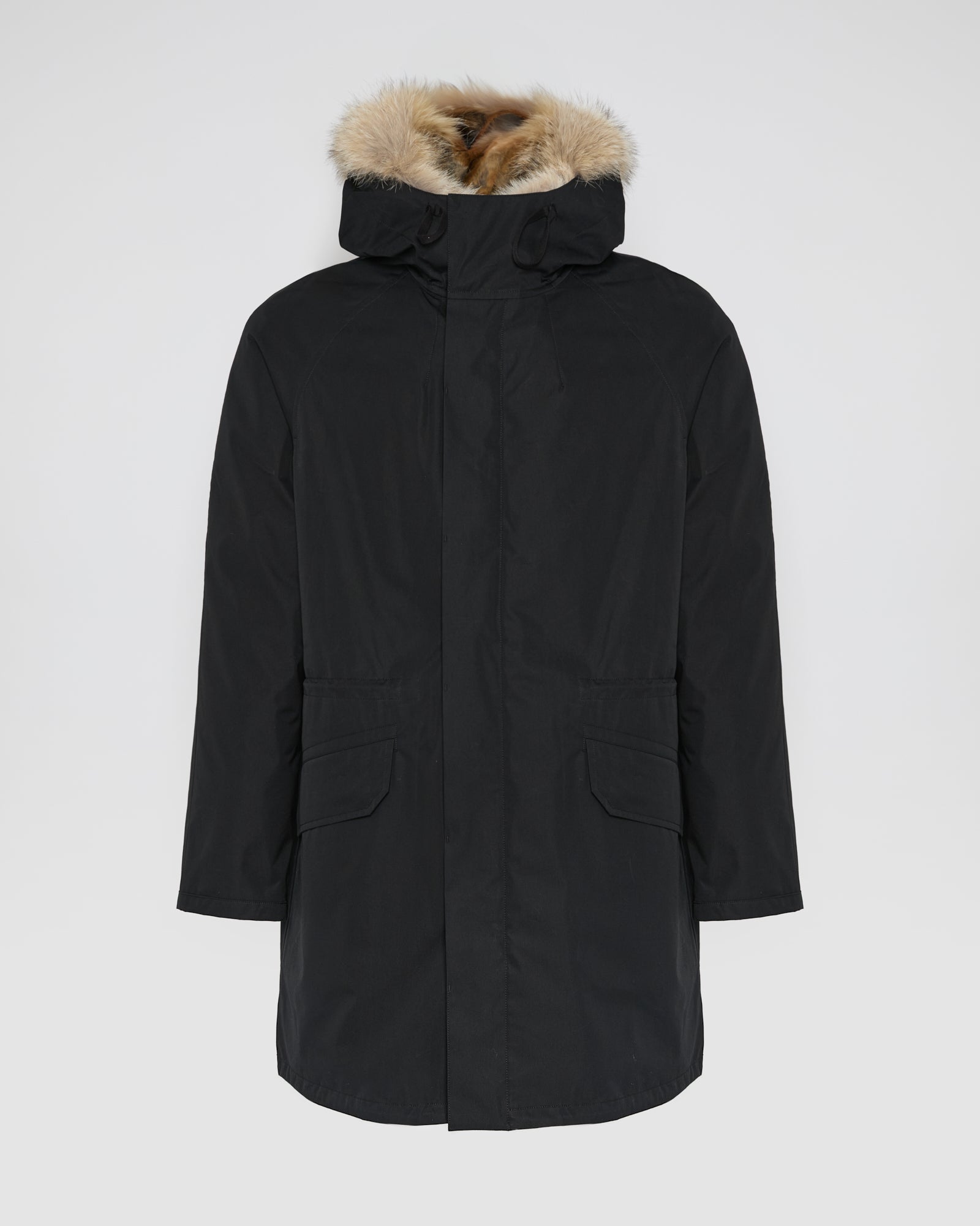 Long Iconic parka in technical cotton with coyote and rabbit fur - Yves Salomon