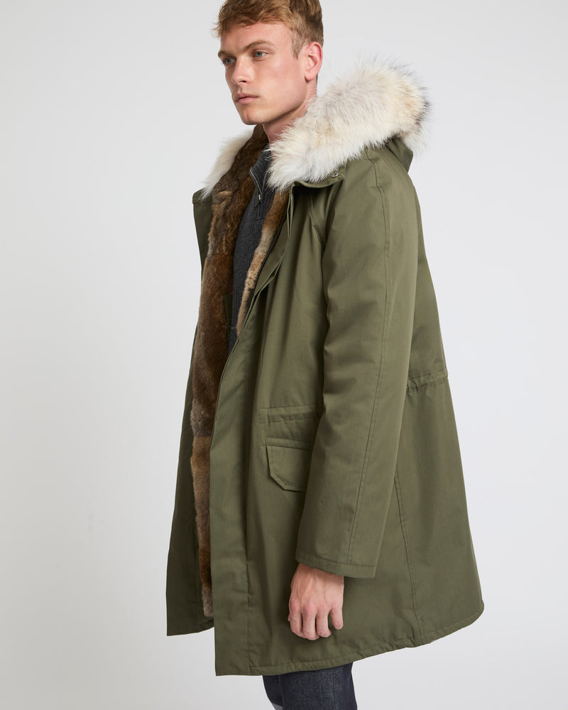 Khaki parka coat on sale