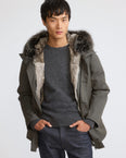 Short iconic parka in waterproof cotton blend with fox and rabbit fur