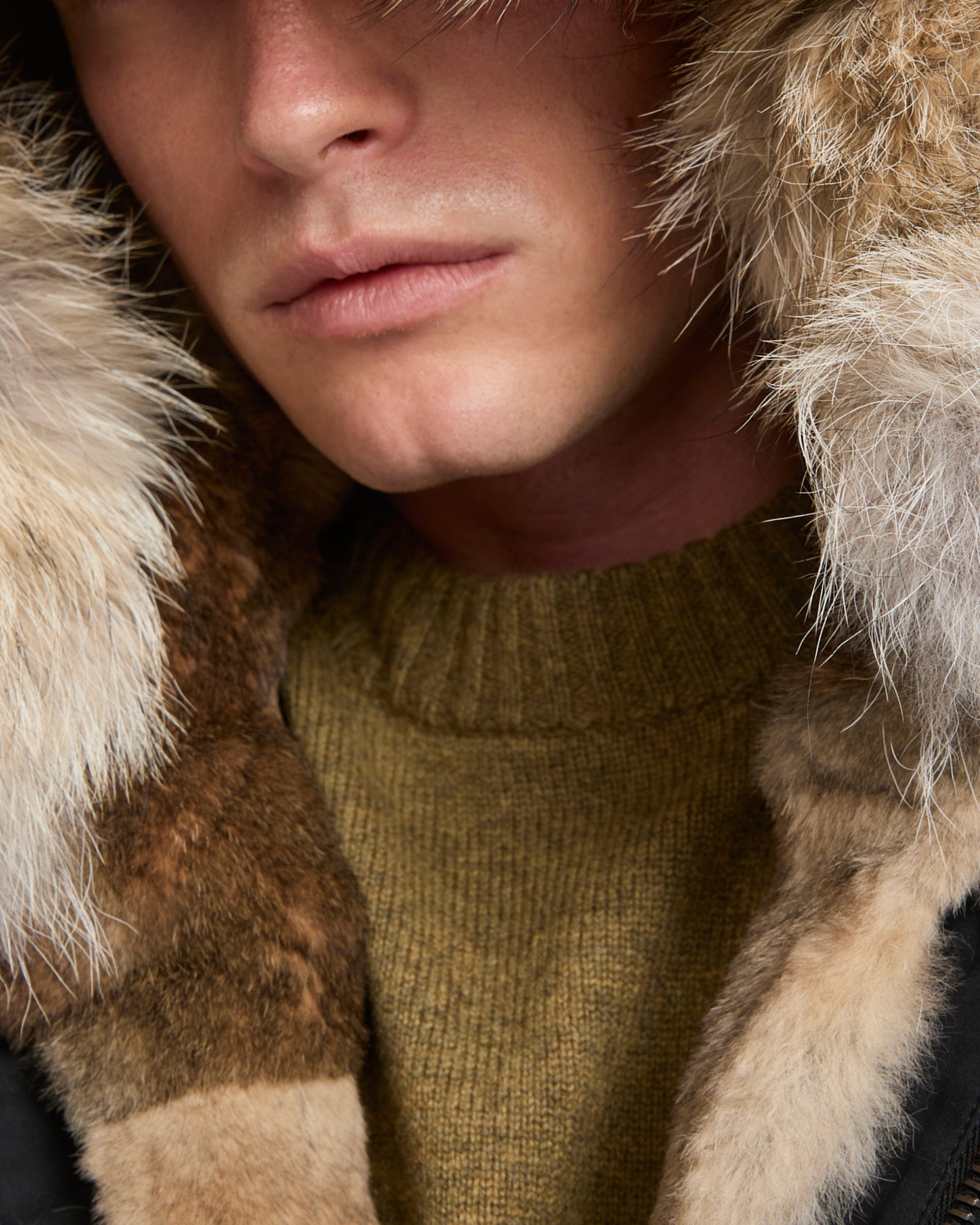 Winter sale & boxing day Yves Salomon -Short Iconic parka in technical cotton and coyote and rabbit fur