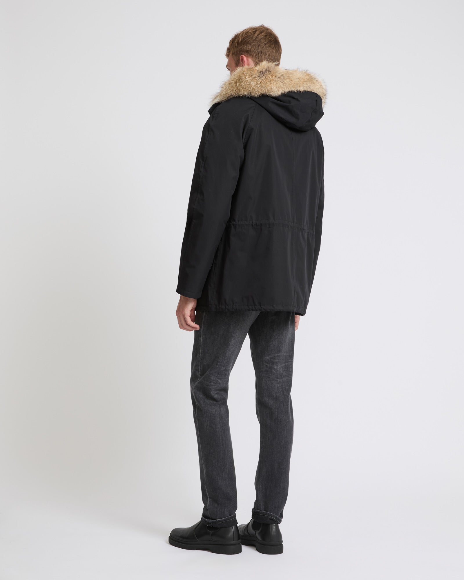 Winter sale & boxing day Yves Salomon -Short Iconic parka in technical cotton and coyote and rabbit fur