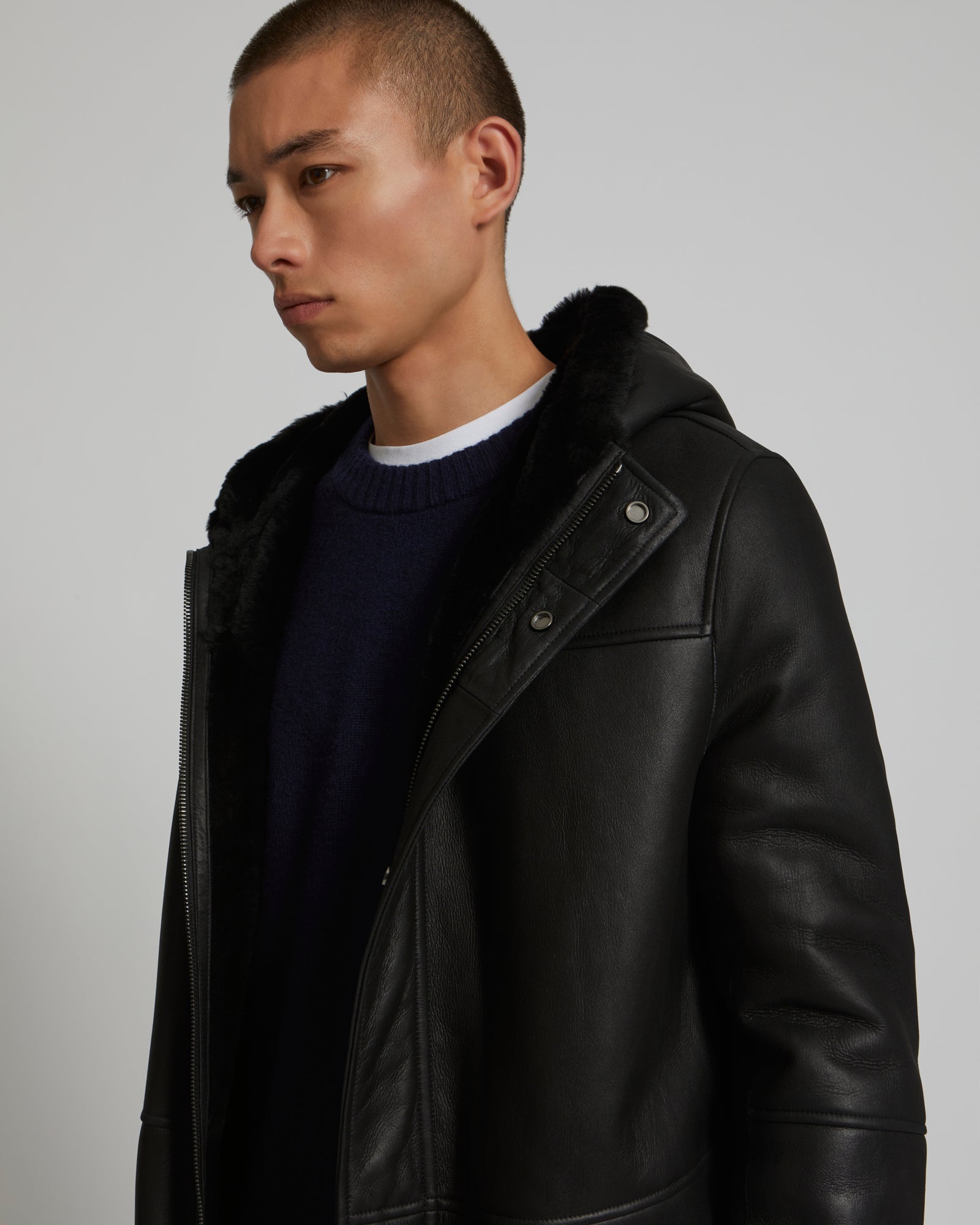 Reversible parka in shearling and leather-Yves salomon-Winter sale & boxing day