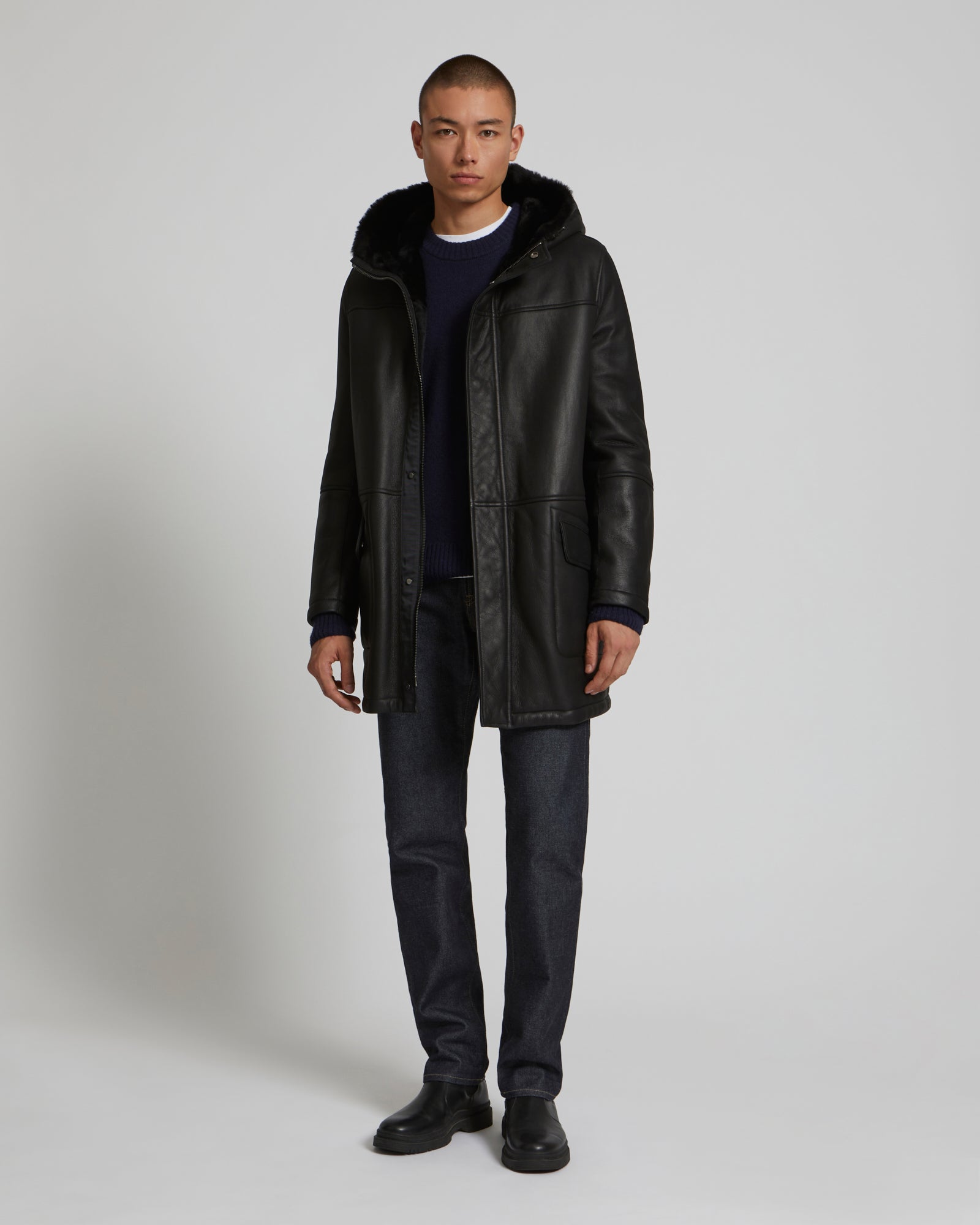 Reversible parka in shearling and leather-Yves salomon-Winter sale & boxing day