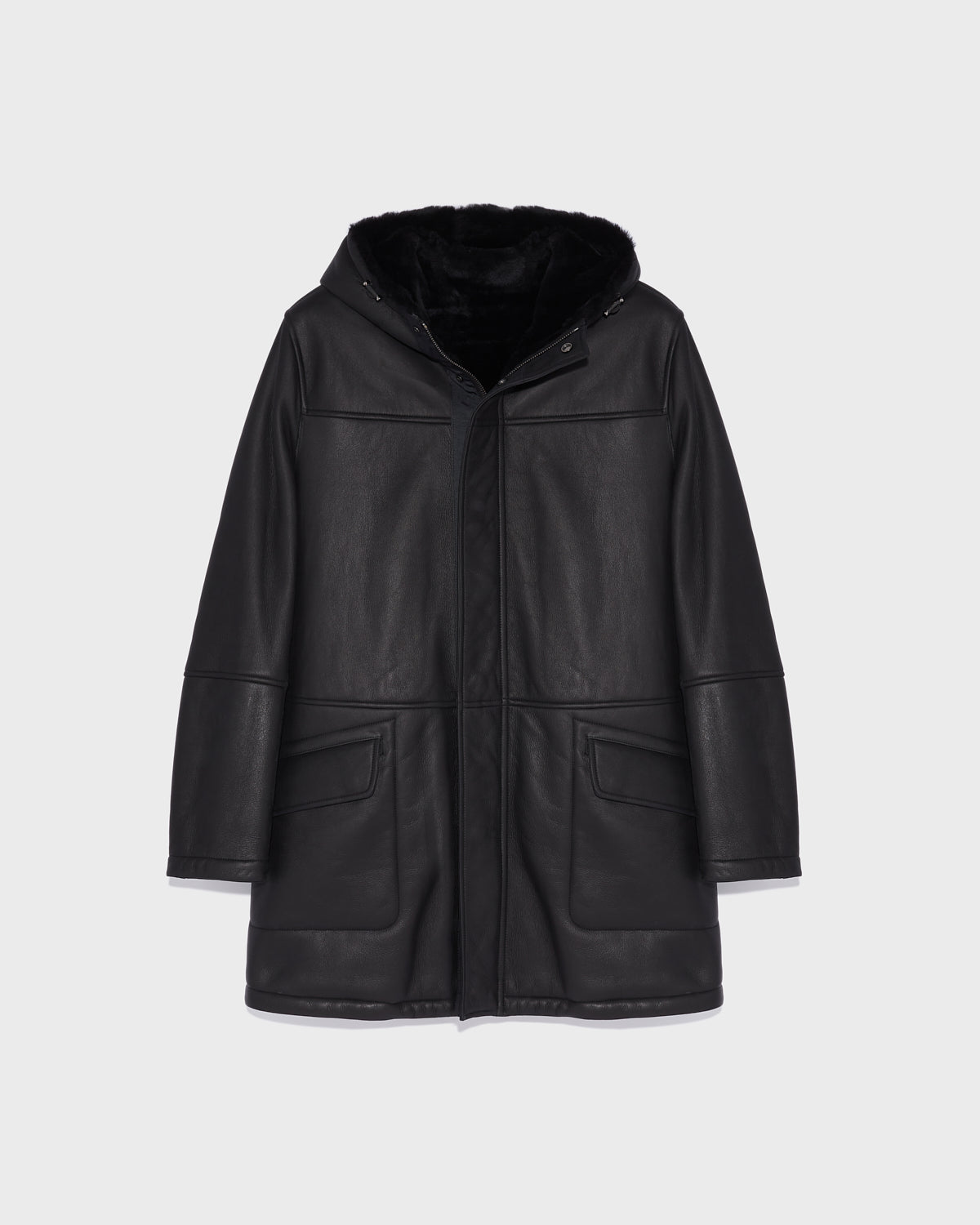 Reversible parka in shearling and leather-Yves salomon-Winter sale & boxing day