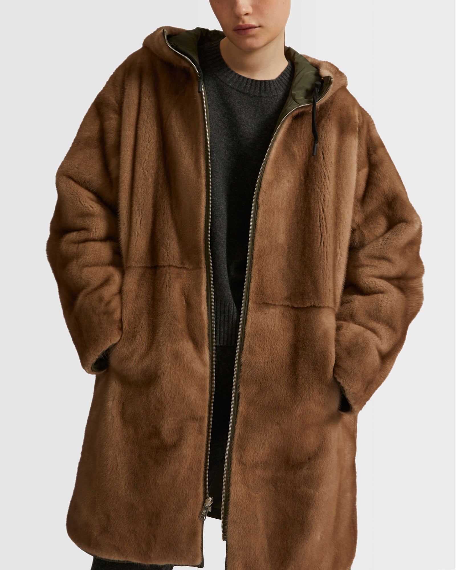 Yves salomon ファー　リバーシブル　コート Yves Salomon リバーシブル コート | ブルー | FARFETCH JP