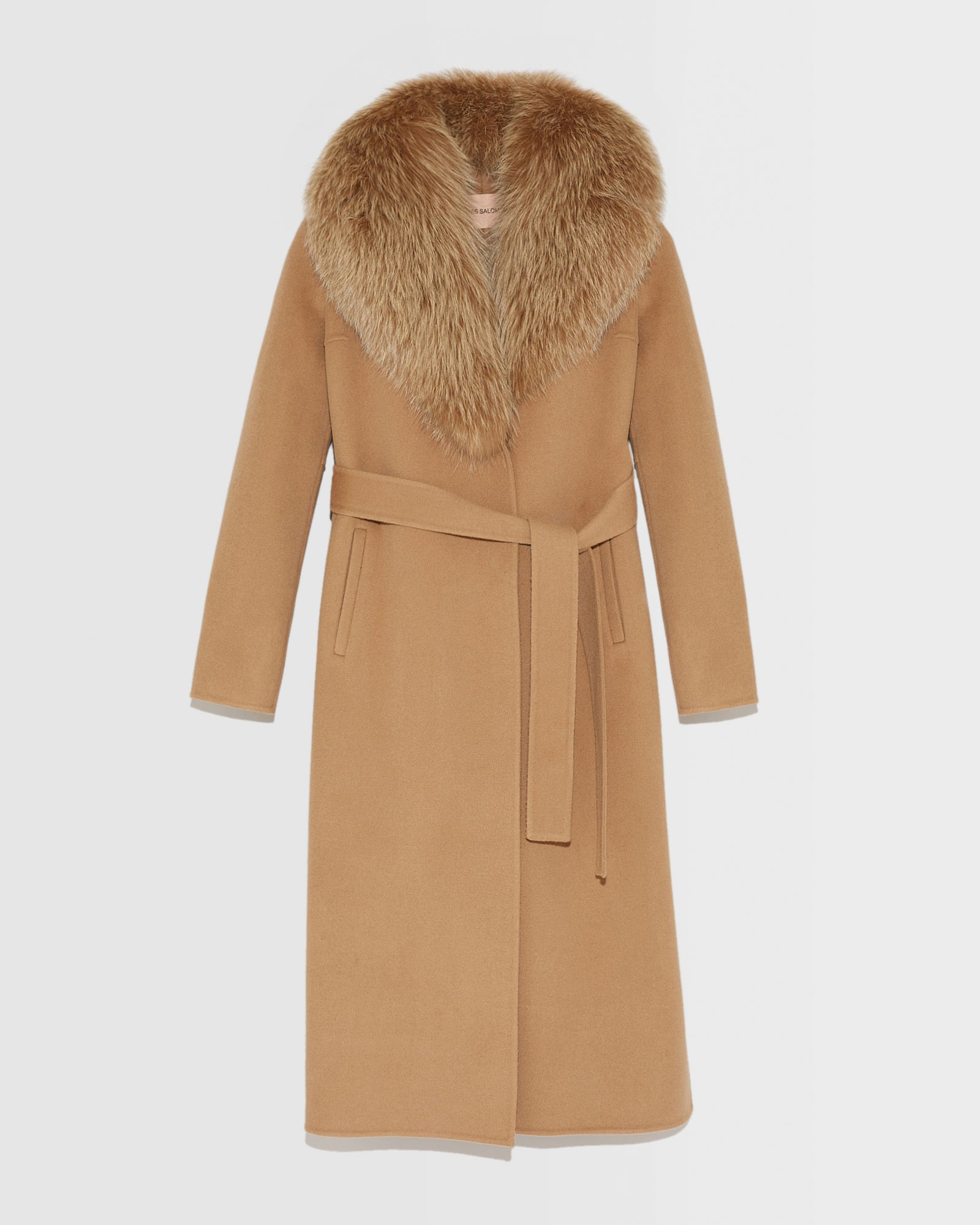 eaphi エフィ SOFT WOOL TAILOR COAT beige Italian Wool Oversized Cable Effect Wrap Belted Coat | Karen