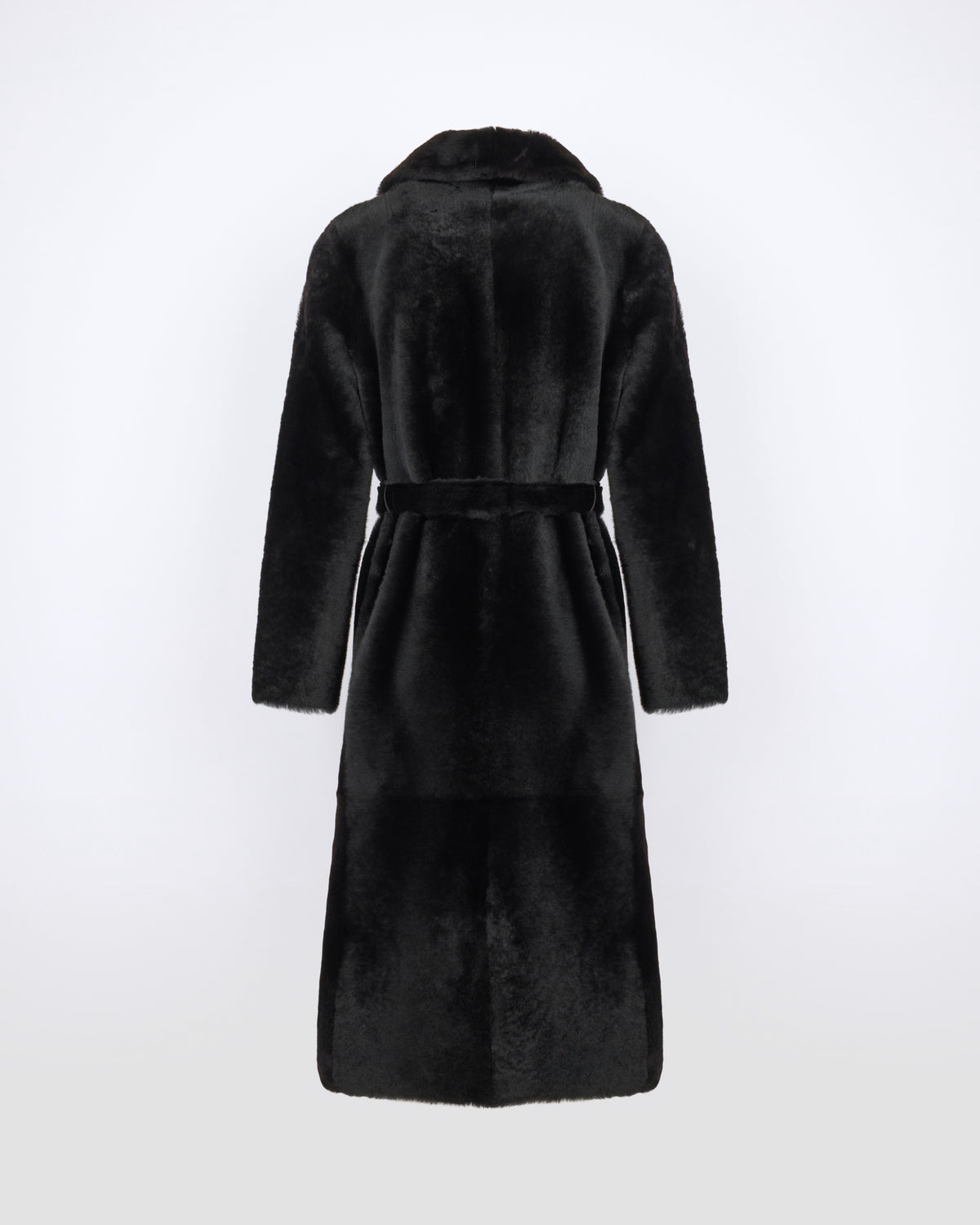 Reversible belted long shearling coat - Yves Salomon - New Fall/Winter Collection