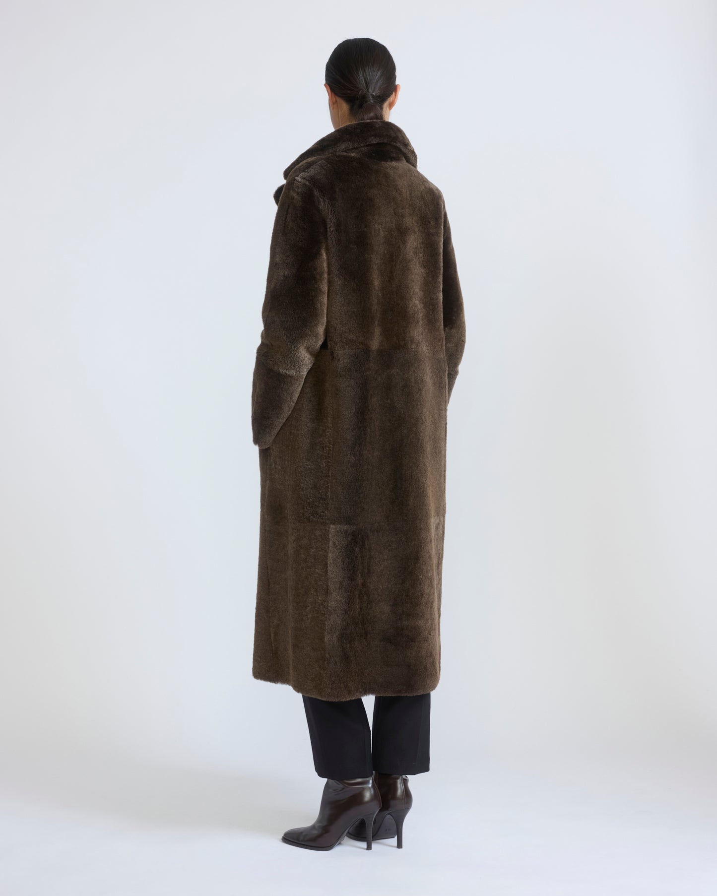 Reversible belted long shearling coat - Yves Salomon - New Fall/Winter Collection