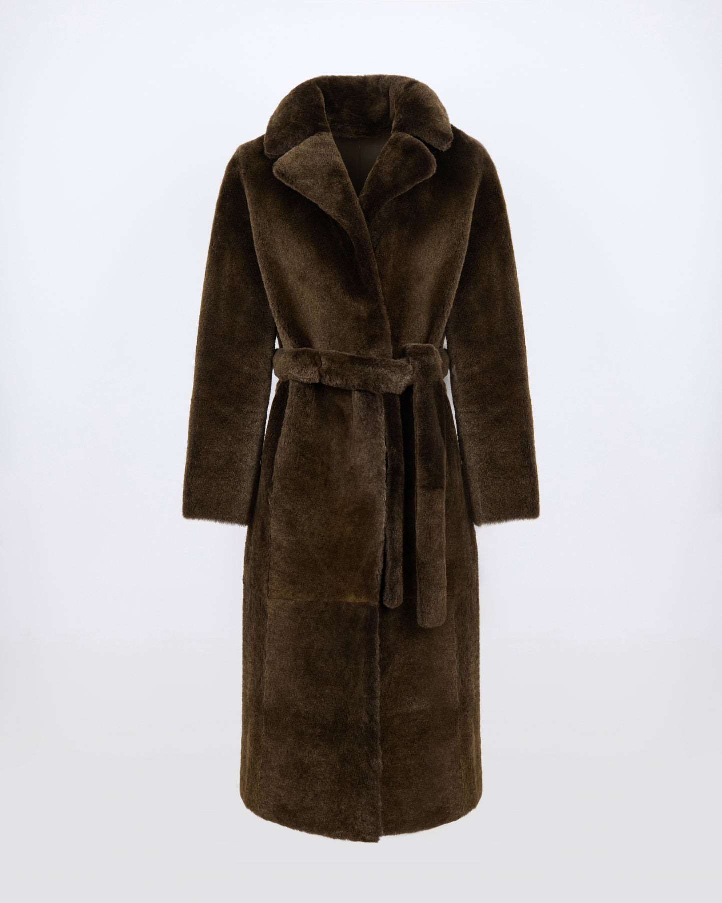Reversible belted long shearling coat - Yves Salomon - New Fall/Winter Collection