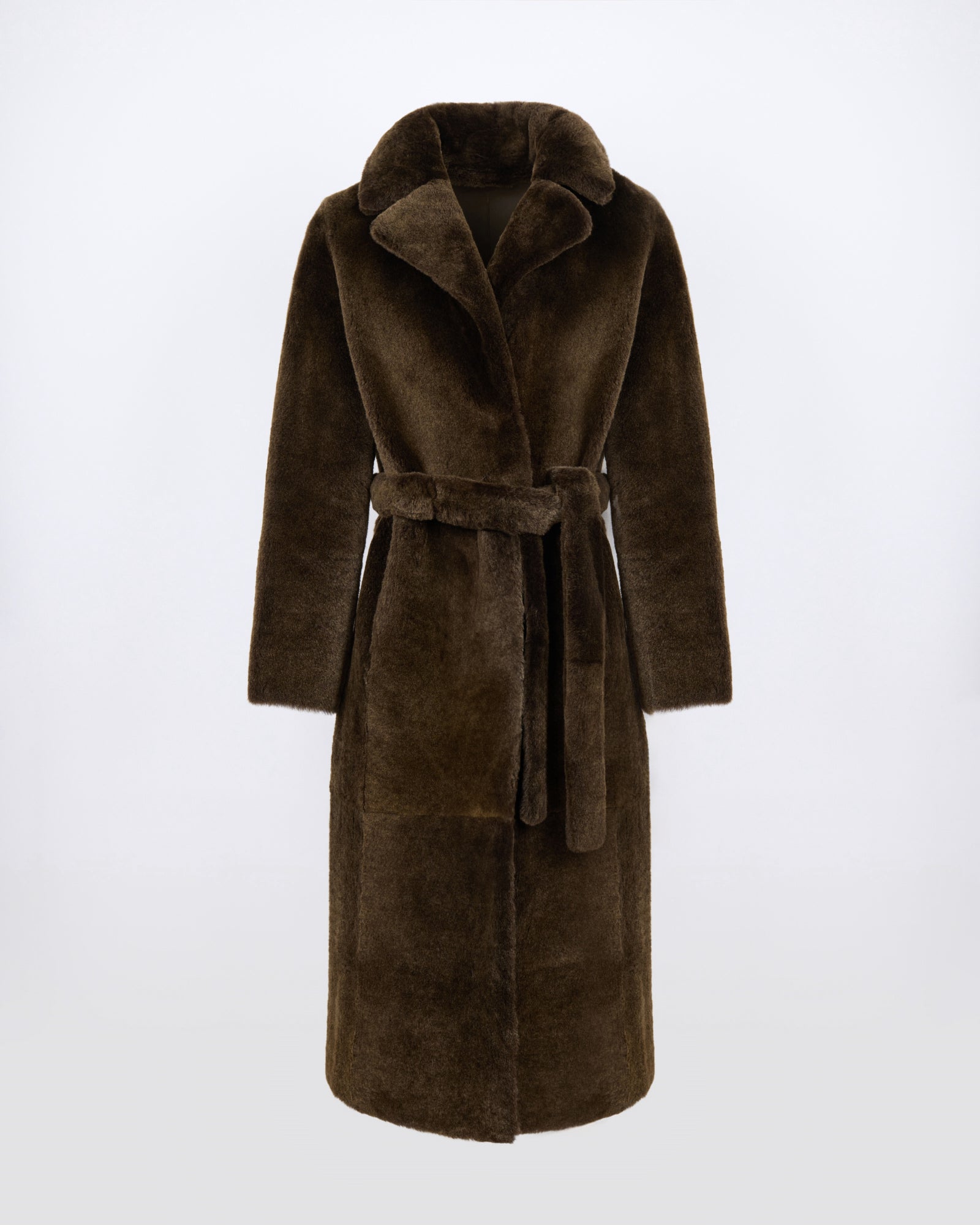 Reversible belted long shearling coat - Yves Salomon - New Fall/Winter Collection