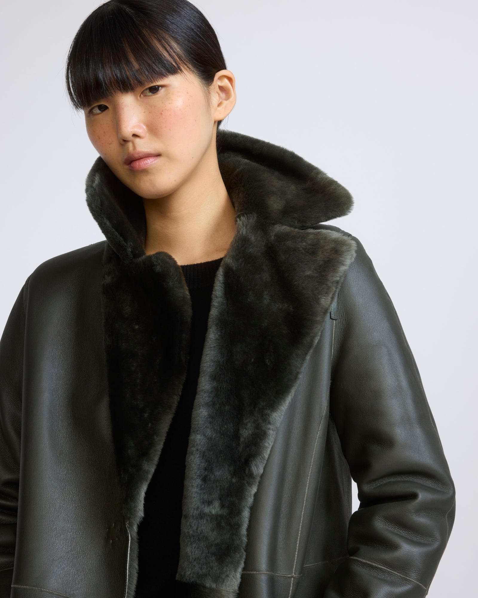 Reversible belted long shearling coat - Yves Salomon - New Fall/Winter Collection