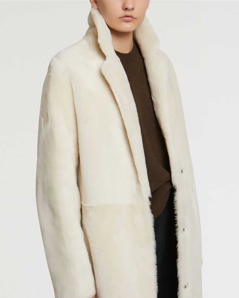 Off white shearling coat best sale