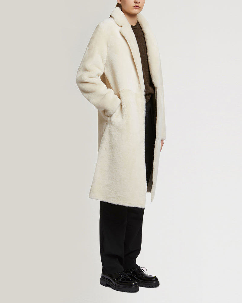 Reversible merino lambskin coat