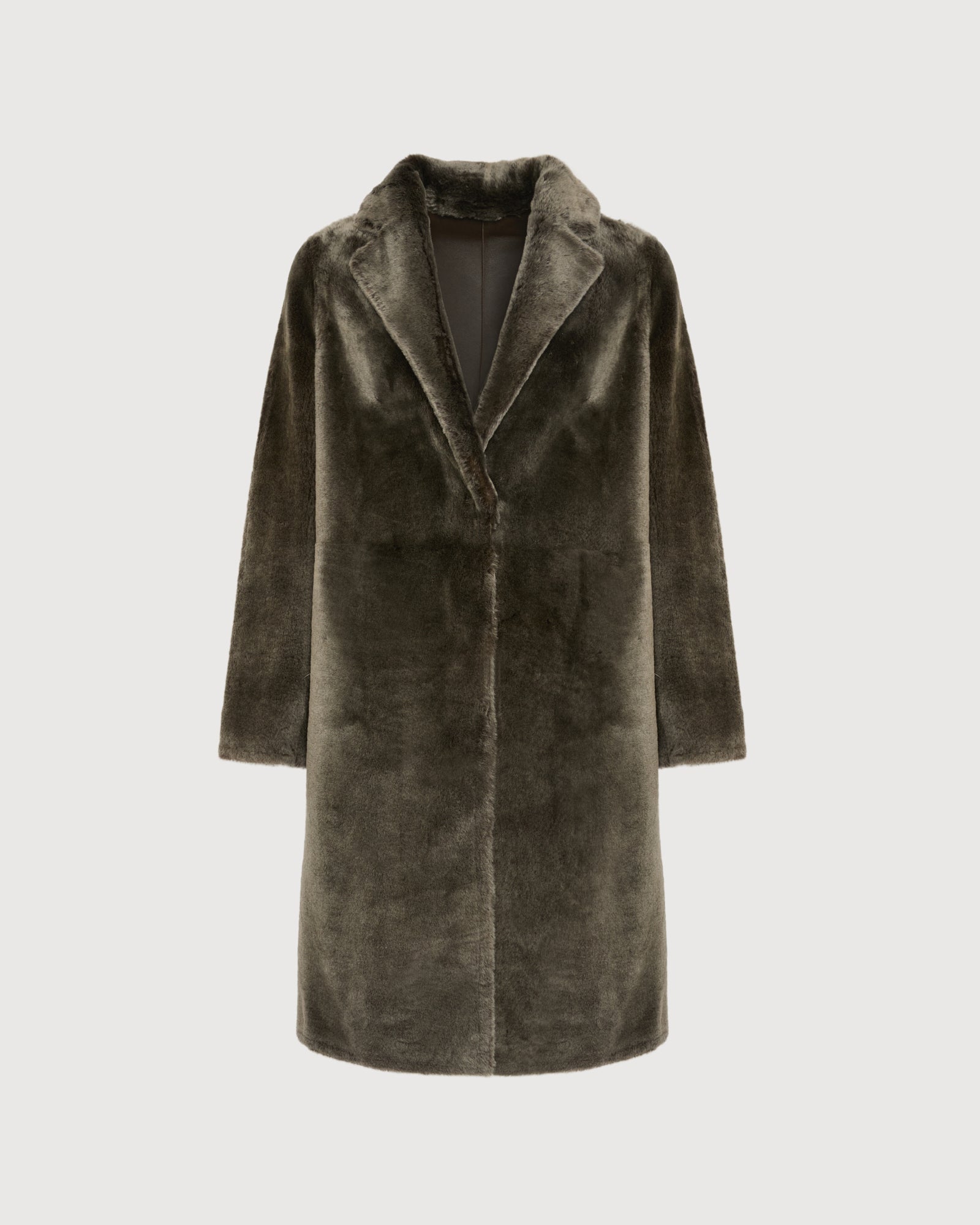 Reversible merino shearling coat - grey - Yves Salomon – Yves
