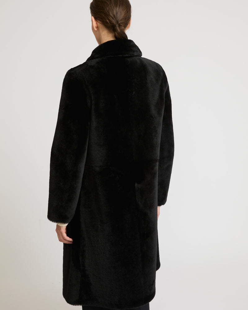 Reversible merino lambskin coat