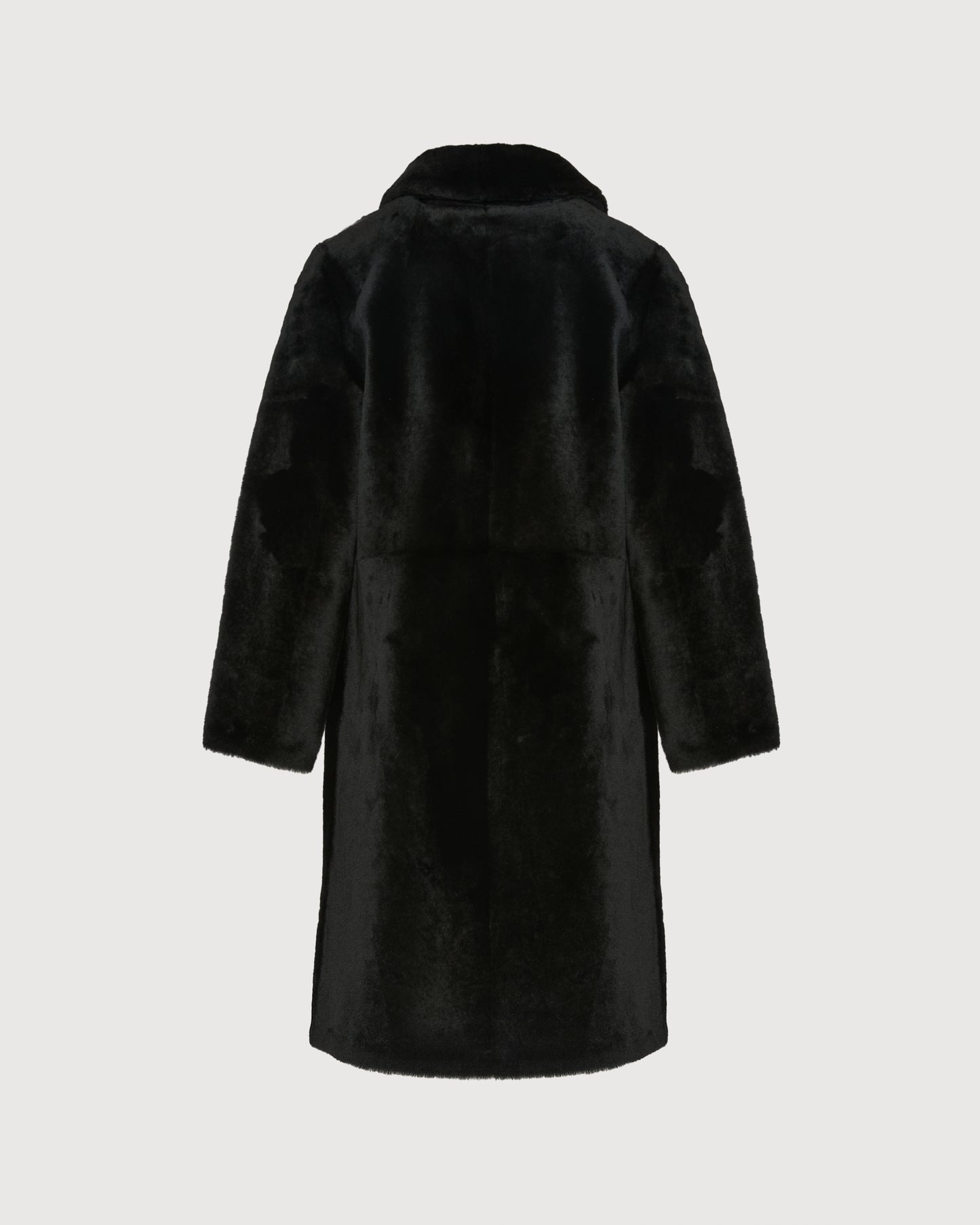 Reversible merino shearling coat