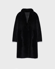 Reversible merino shearling coat