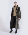 Long reversible lambskin shearling coat