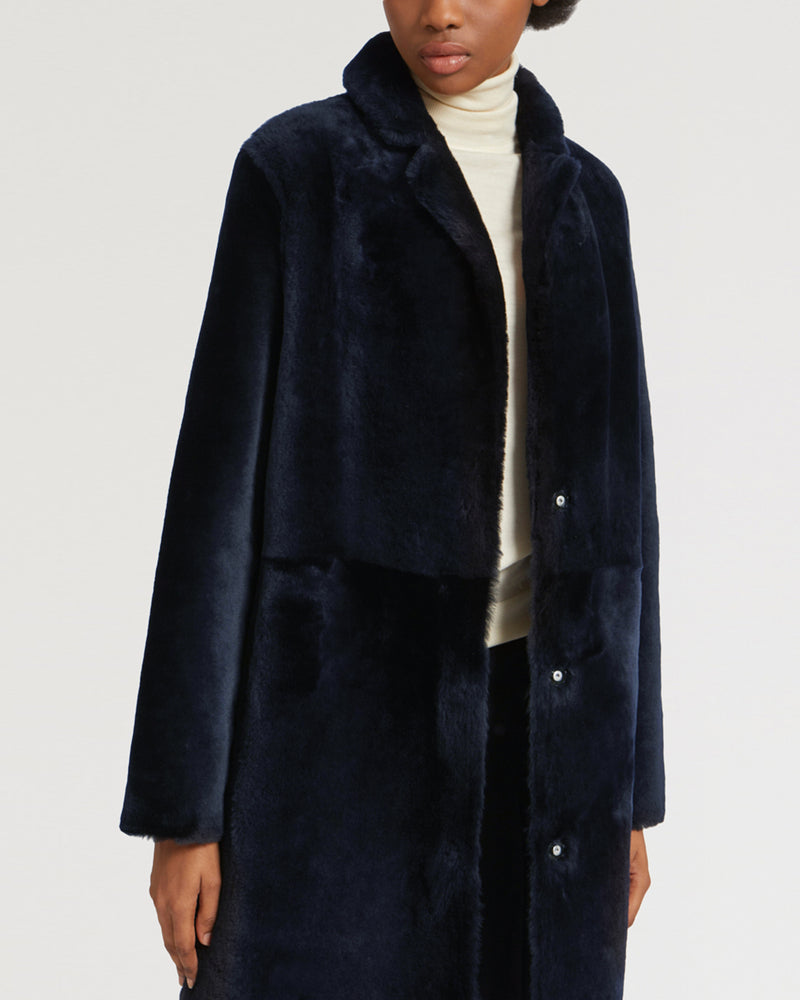 Lambskin coat with tailored collar-Yves salomon-Winter sale & boxing day