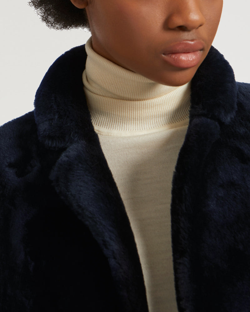 Lambskin coat with tailored collar-Yves salomon-Winter sale & boxing day