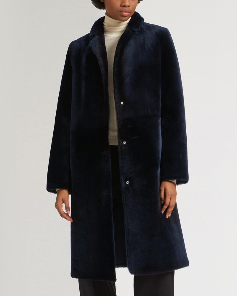 Lambskin coat with tailored collar-Yves salomon-Winter sale & boxing day