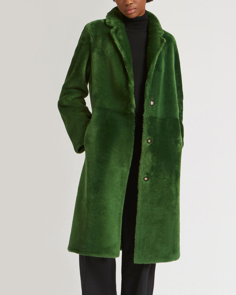 Lambskin coat with tailored collar-Yves salomon-Winter sale & boxing day