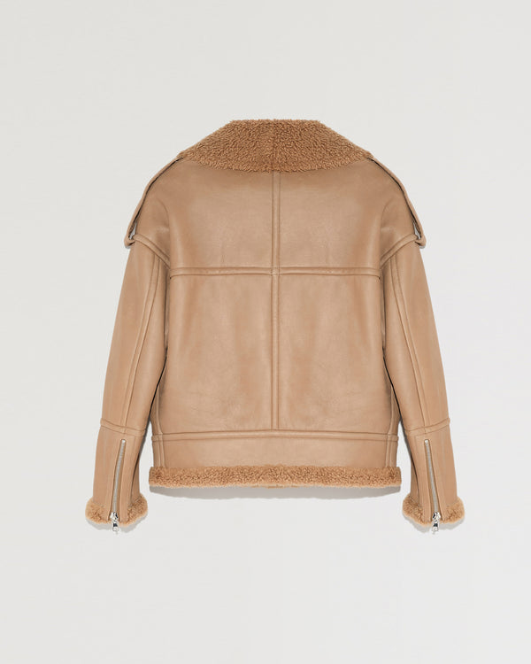 Short reversible jacket in merinillo lambskin