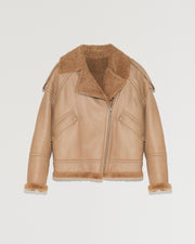 Short reversible jacket in merinillo lambskin leather