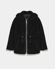 Hooded jacket in merinillo lambskin