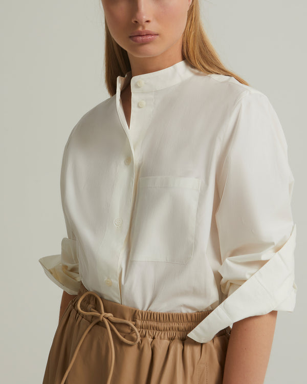 Cotton poplin oversized shirt - white