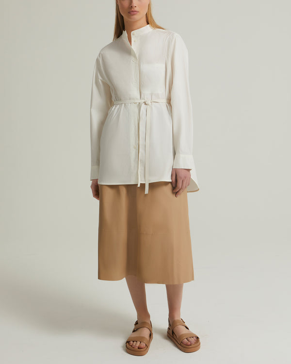 Cotton poplin oversized shirt - white