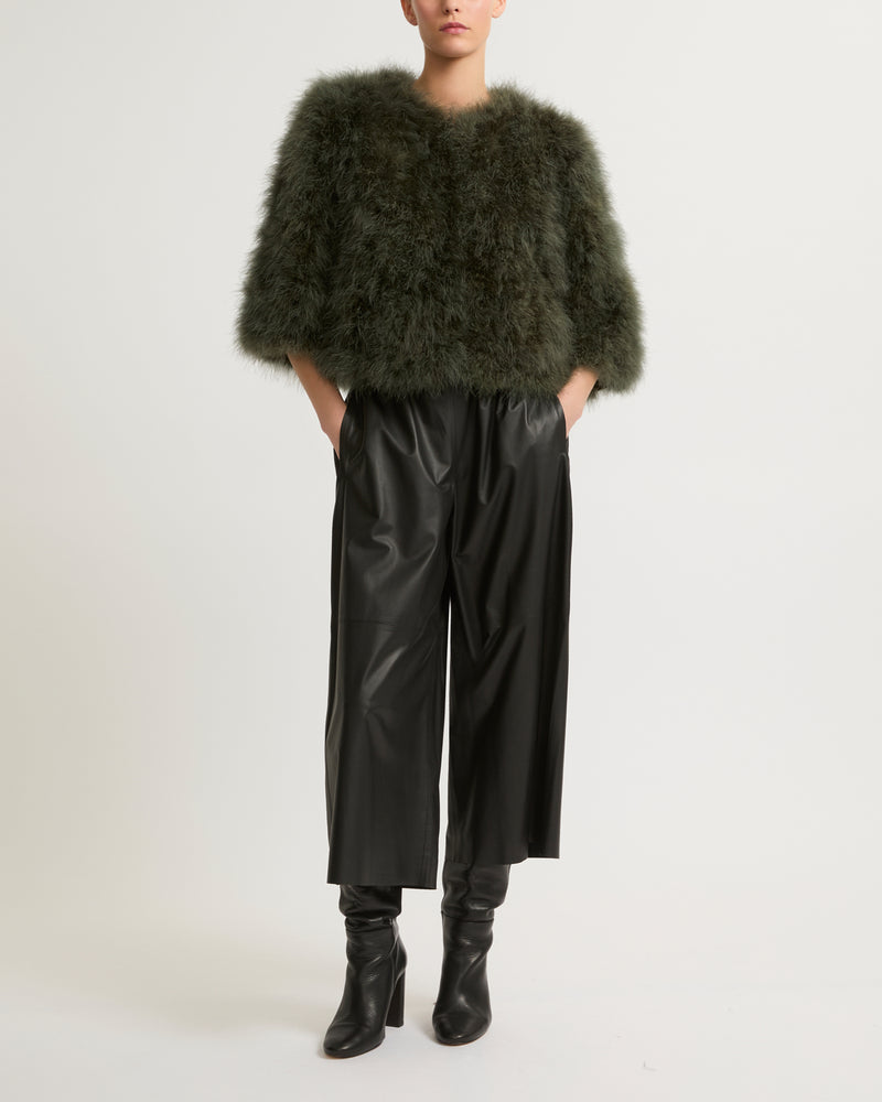 Culottes in fine lambskin leather