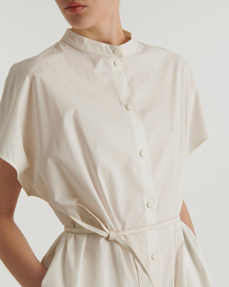 Long Cotton shirt dress - white - Yves Salomon