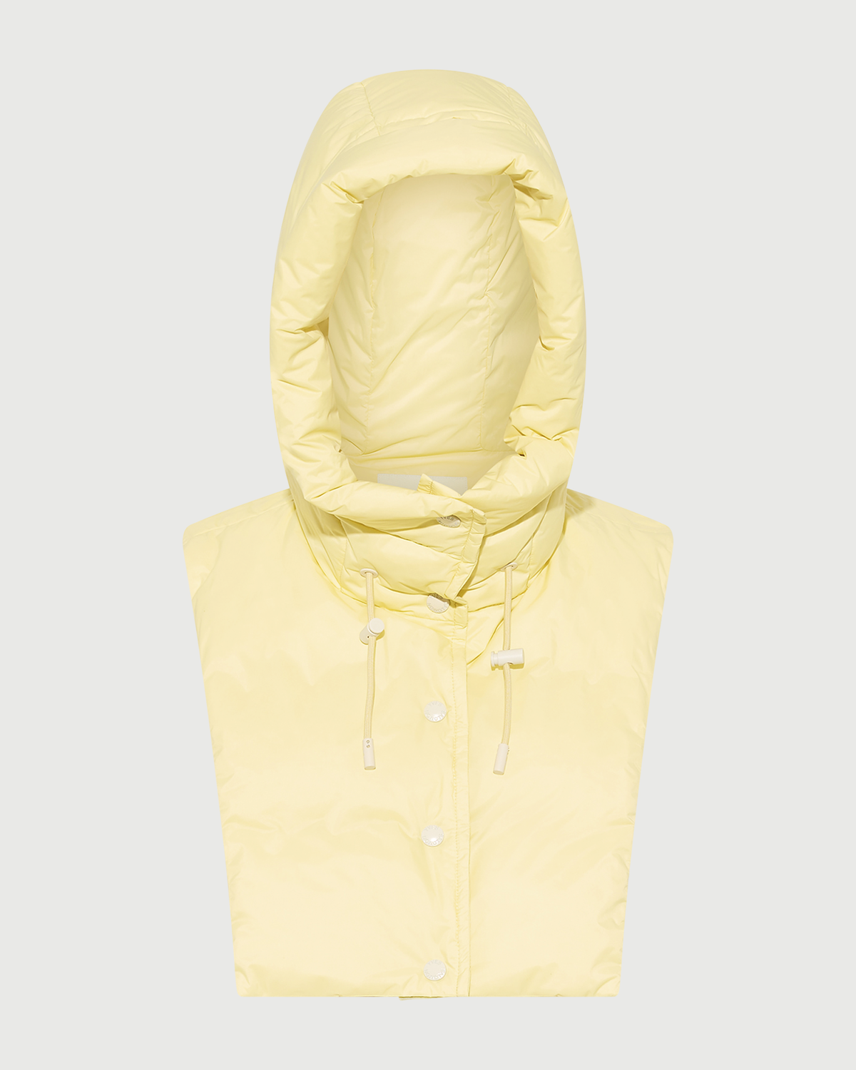 Padded hood bib in water-repellent technical fabric - Yves Salomon - New Fall Winter Collection