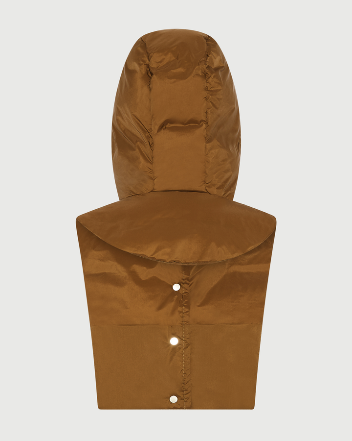 Padded hood bib in water-repellent technical fabric - Yves Salomon - New Fall Winter Collection
