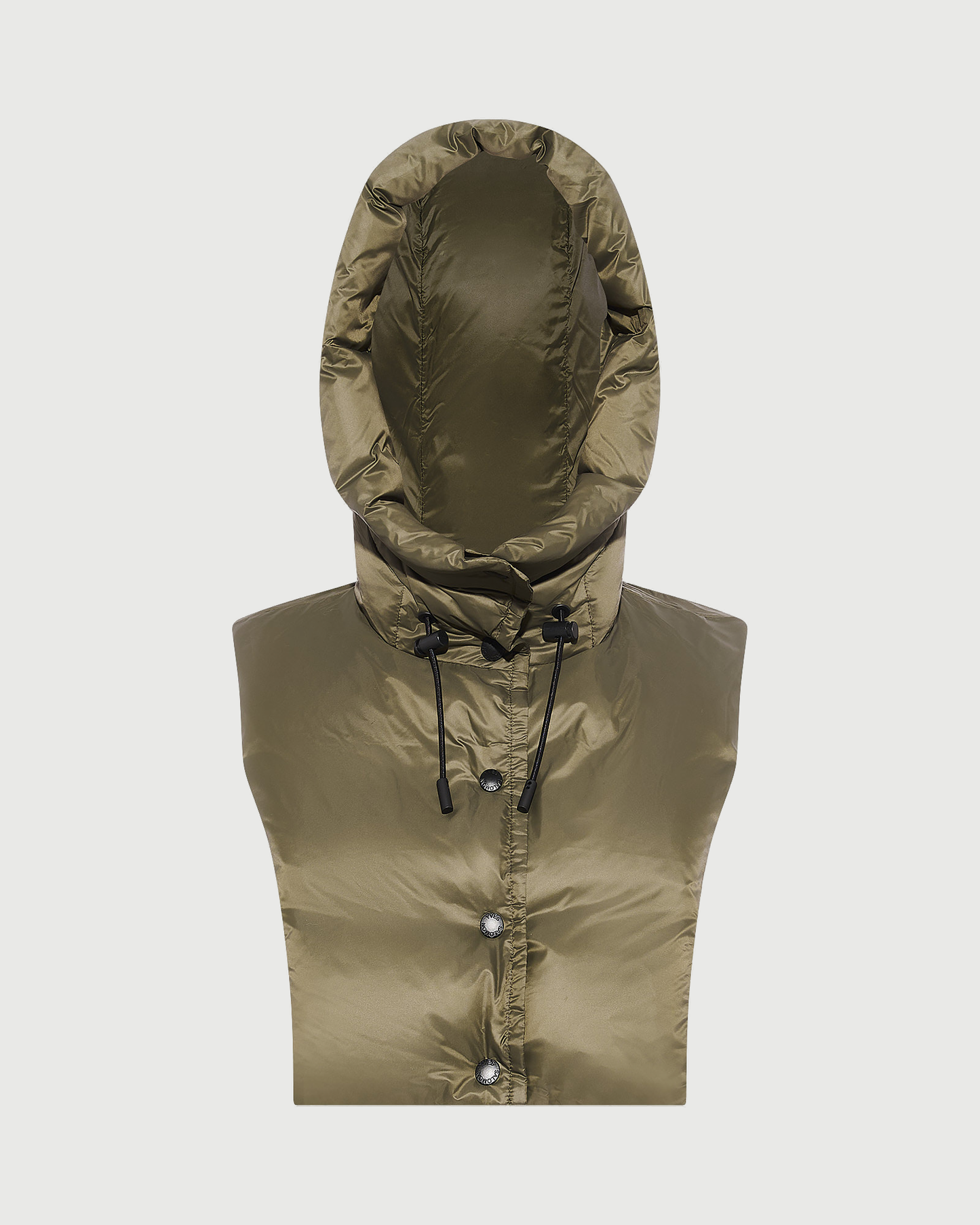 Padded hood bib in water-repellent technical fabric - Yves Salomon - New Fall Winter Collection