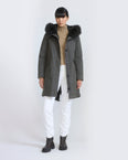 Long Iconic parka in waterproof cotton blend with fox and rabbit fur