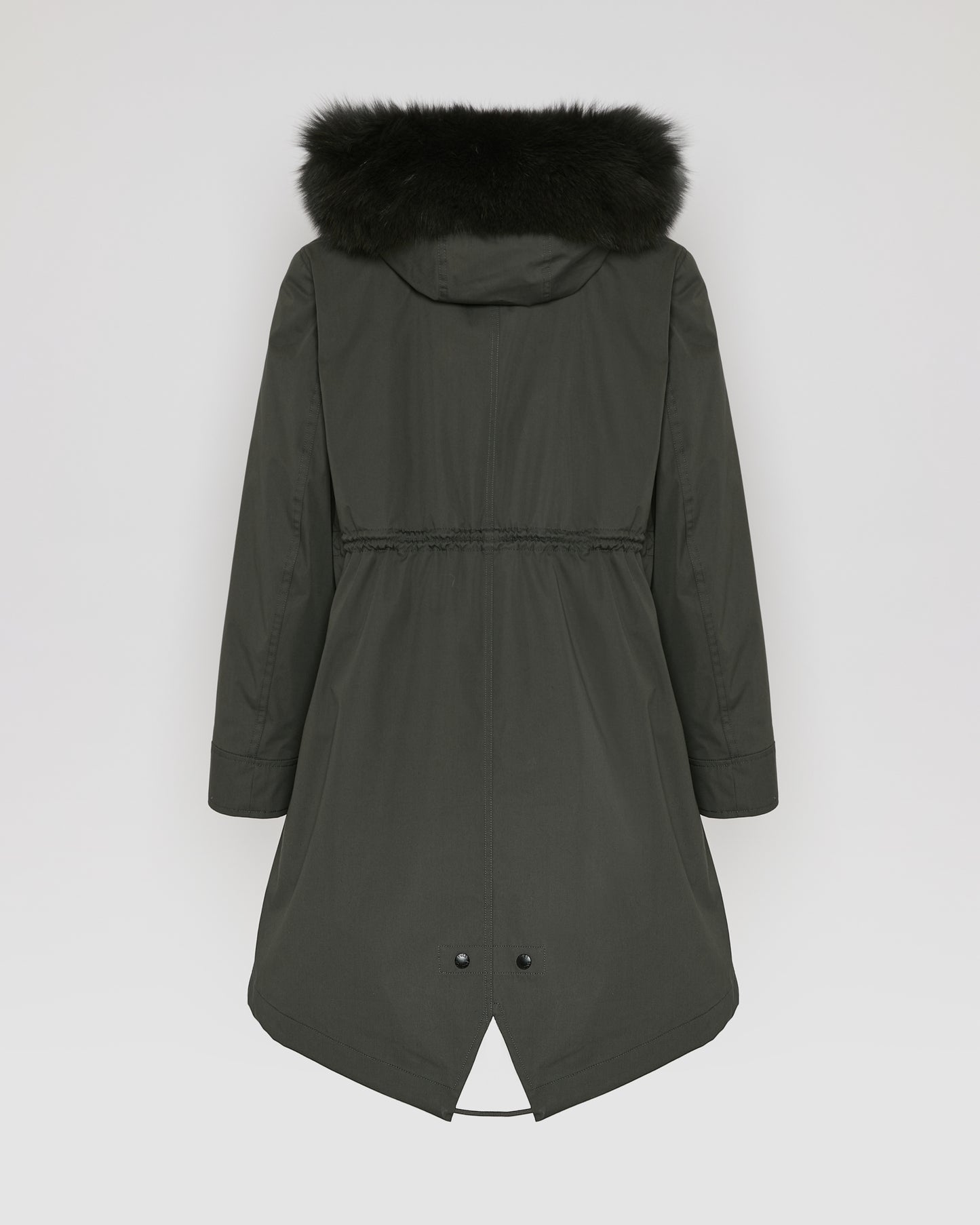 Long Iconic parka in waterproof cotton blend with fox and rabbit fur - Yves Salomon