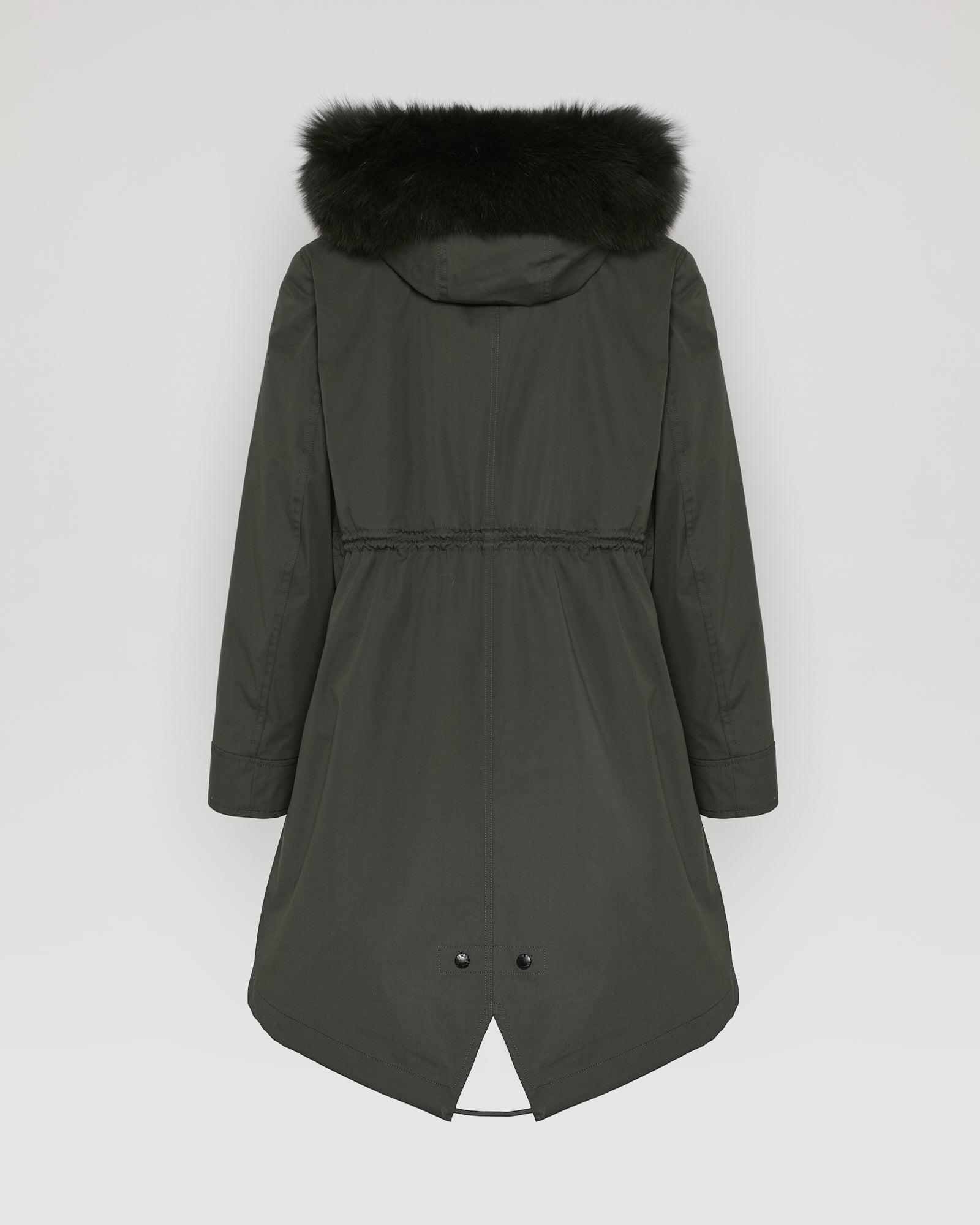 Long Iconic parka in waterproof cotton blend with fox and rabbit fur - Yves Salomon