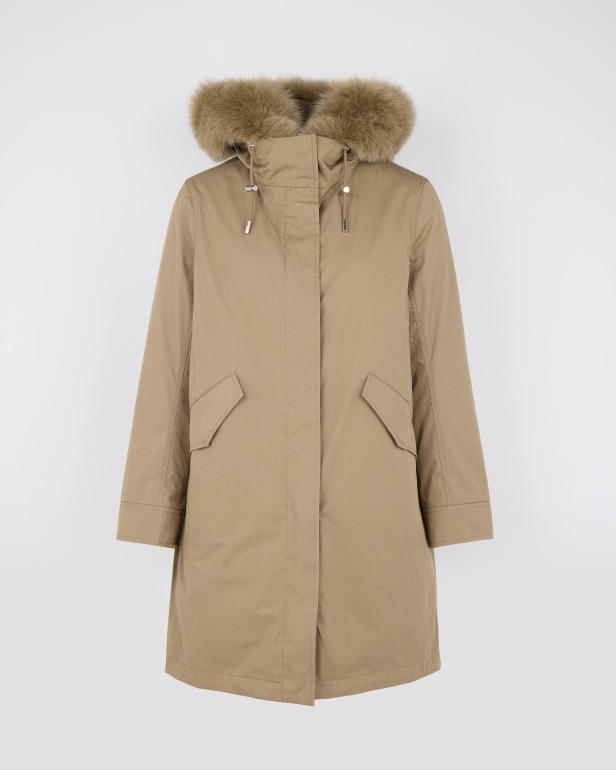 Long Iconic parka in waterproof cotton blend with fox and rabbit fur - Yves Salomon - New Fall/Winter Collection